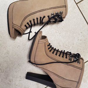 tru religion boot bootie peep toe heels new